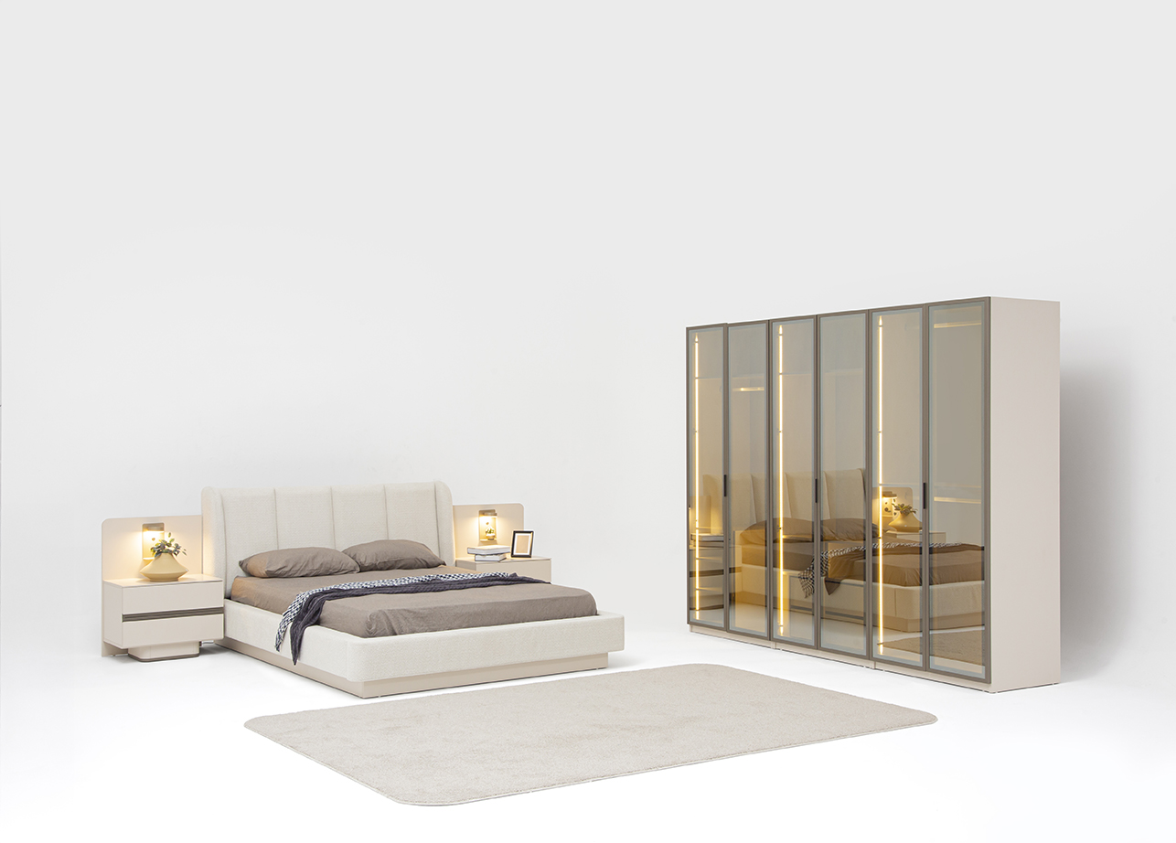 7Z0A4558 Kumsal Yatak Odası Takımı Temperli Camlı - Görsel 1